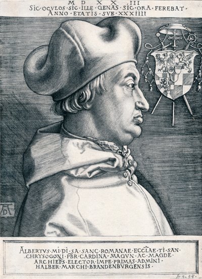 Brandenburg Kardinali Albrecht Büyük Kardinal, 1523 1906 by Albrecht Dürer