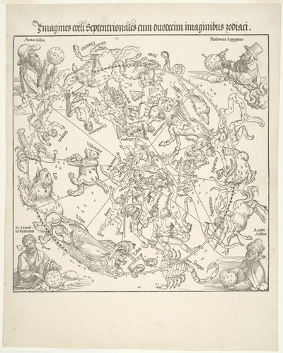 Kuzey Gökyüzünün Göksel Haritası by Albrecht Dürer