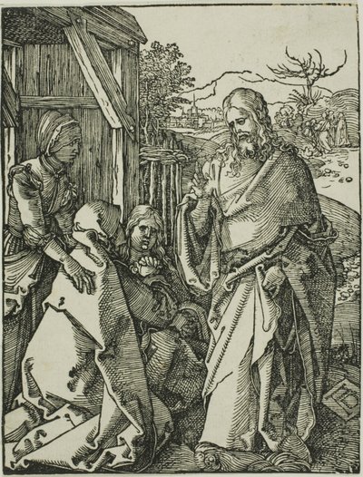 Küçük Gravür Tutkusundan Annesinden Ayrılan İsa by Albrecht Dürer