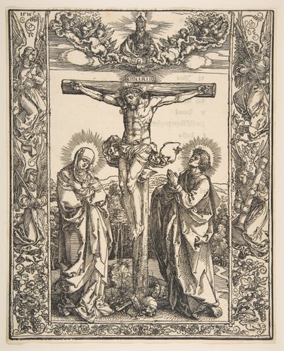 Bakire ve Aziz John arasındaki Haç Üzerindeki İsa, 1516. by Albrecht Dürer