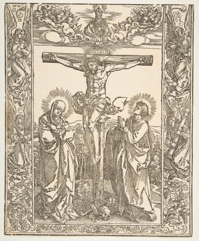 Bakire ve Aziz John arasındaki Haç Üzerindeki İsa, 1516. by Albrecht Dürer