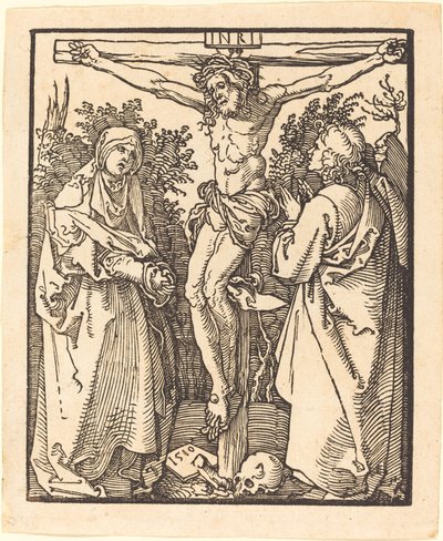 Meryem ve Aziz John ile Çarmıhta İsa, 1510. by Albrecht Dürer