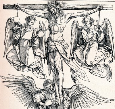 Üç Melekle Çarmıhta İsa, 1523-1525 1906 by Albrecht Dürer