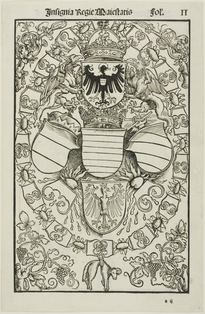 Romalıların Kralı I. Maximilian Arması by Albrecht Dürer