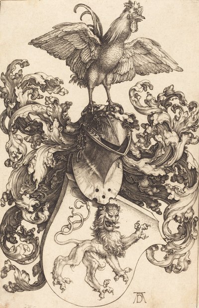 Aslanlı ve Horozlu Arması, 15021503. by Albrecht Dürer