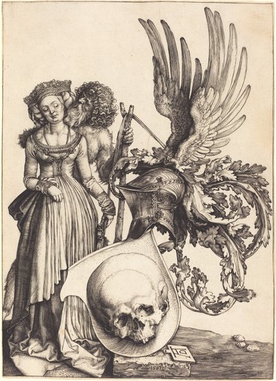 Kafatası ile Arması by Albrecht Dürer