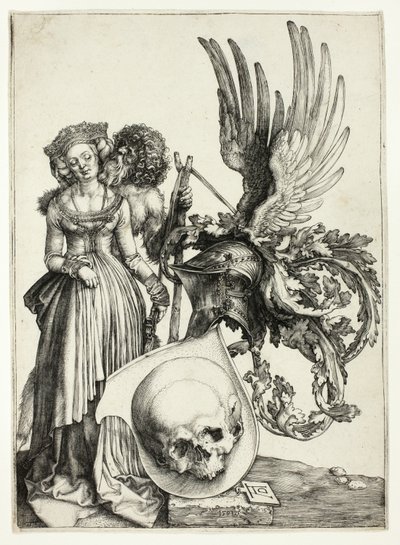 Kafatası ile Arması by Albrecht Dürer