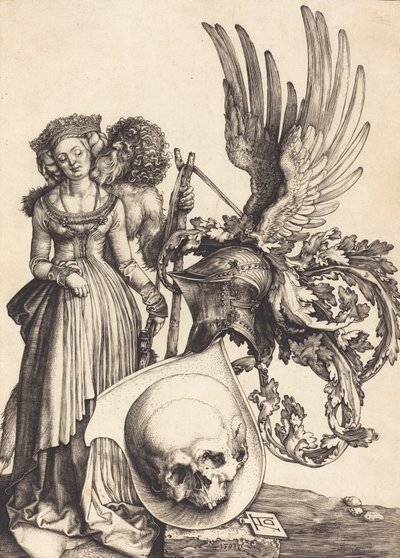 Kafatası ile Arması, 1503. by Albrecht Dürer