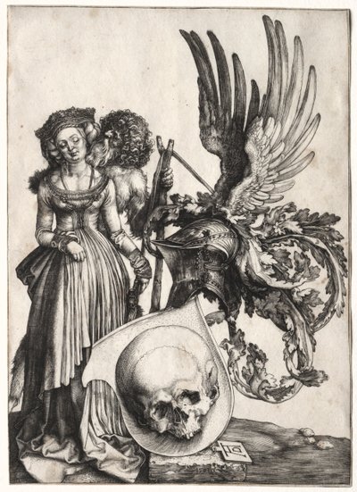 Kafatası ile Arması, 1503. by Albrecht Dürer