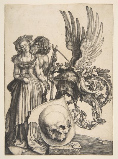 Kafatası ile Arması, 1503. by Albrecht Dürer