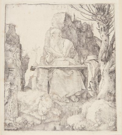 Bodur bir söğüt ağacının yanında Aziz Hieronymus by Albrecht Dürer