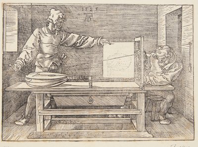 Bir ud çizim ressam by Albrecht Dürer