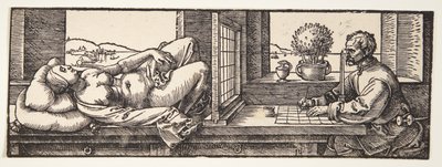 Bir çıplak çizim ressam by Albrecht Dürer