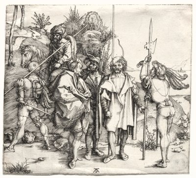 Beş Asker ve Atlı Bir Türk, muhtemelen 1496. by Albrecht Dürer