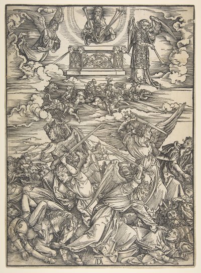 Apocalypse serisinden Dört İntikam Meleği.n.d. by Albrecht Dürer