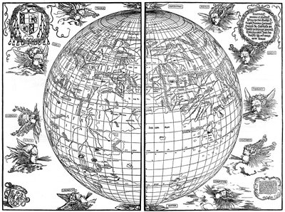Johannes Stabius dünya haritası, 1515, 1936 by Albrecht Dürer