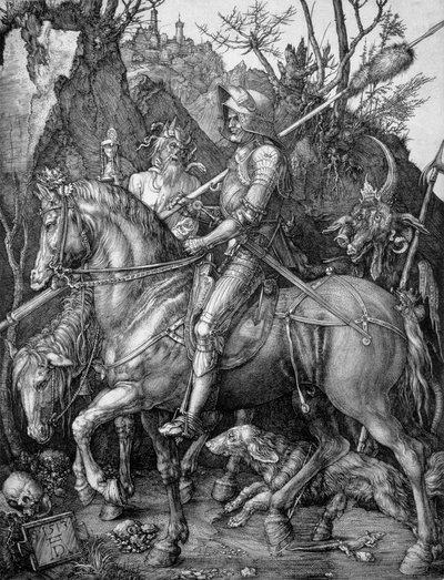 Şövalye, Ölüm ve Şeytan, 1513 (bakır levha gravürü) by Albrecht Dürer
