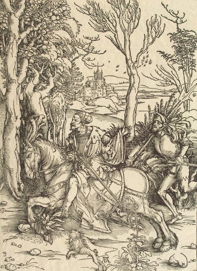 Şövalye ve Lansquenet, c. 1497 by Albrecht Dürer
