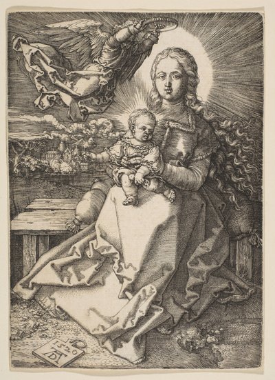 Madonna bir melek tarafından taçlandırıldı by Albrecht Dürer