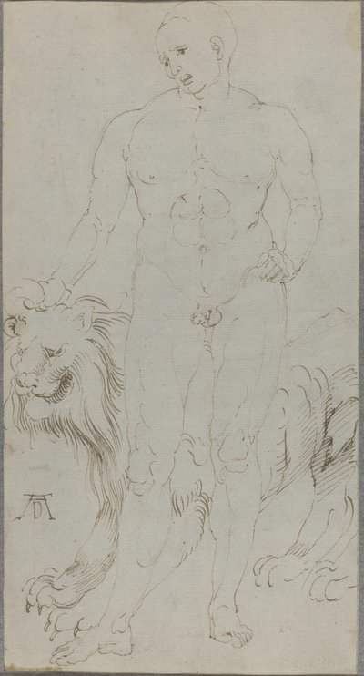 Aslanlı Erkek Çıplak [versso] by Albrecht Dürer