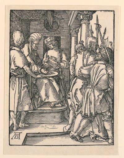 Küçük Tutku Serisinden Ellerini Yıkanan Pilatus by Albrecht Dürer