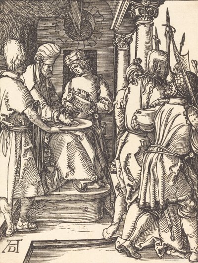 Ellerini Yıkanan Pilatus, muhtemelen c. 15091510. by Albrecht Dürer