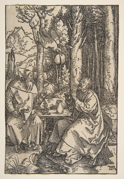 Çölde Aziz Anthony ve Aziz Paul, ca. 1503. by Albrecht Dürer