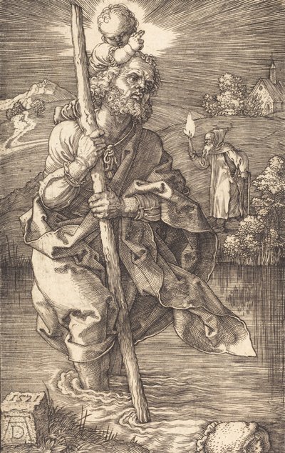 Sağa Bakan Aziz Christopher, 1521. by Albrecht Dürer