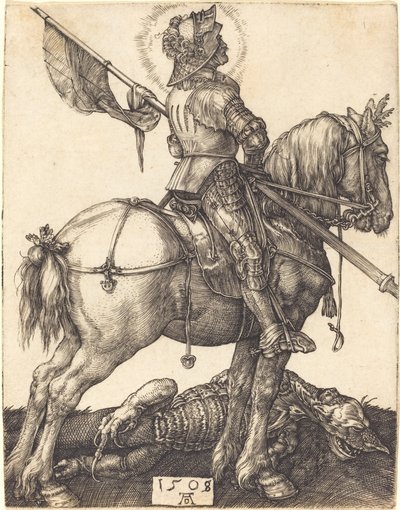 At sırtında Aziz George by Albrecht Dürer