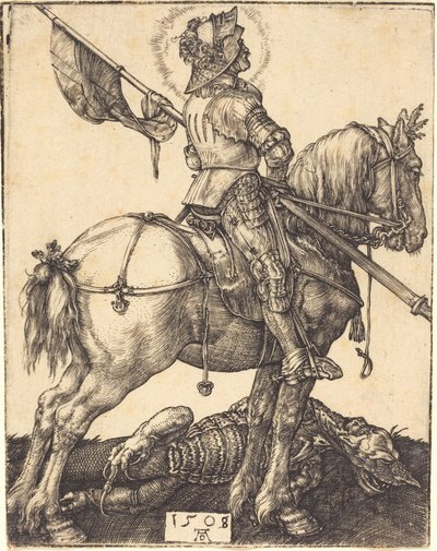 At sırtında Aziz George by Albrecht Dürer