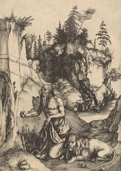 Vahşi Doğada Aziz Jerome Tövbekar, c. 1496. by Albrecht Dürer