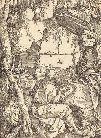 Bir Mağaradaki Aziz Jerome, 1512. by Albrecht Dürer