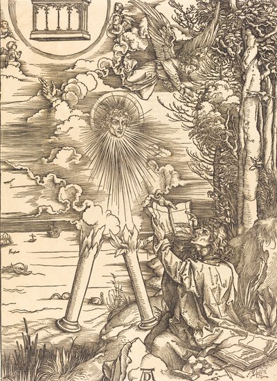 Saint John Kitabı Yiyen, muhtemelen c. 14961498. by Albrecht Dürer