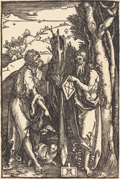Vaftizci Yahya ve Aziz Onuphrius by Albrecht Dürer