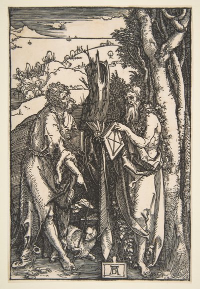 Vaftizci Yahya ve Aziz Onuphrius, yak. 1503. by Albrecht Dürer