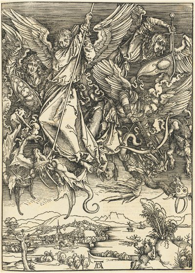 Aziz Michael Ejderhayla Savaşıyor by Albrecht Dürer