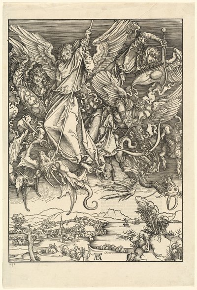 Aziz Michael Ejderhayla Savaşıyor by Albrecht Dürer