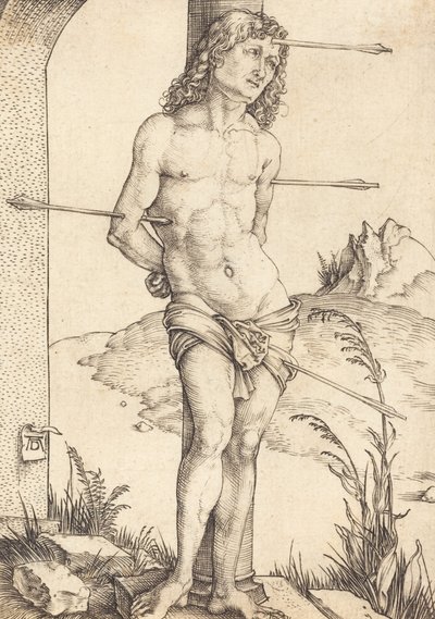 Aziz Sebastian Sütuna Bağlı, muhtemelen 14981499. by Albrecht Dürer