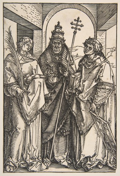 Aziz Stephen, Aziz Sixtus ve Aziz Lawrence.n.d. by Albrecht Dürer