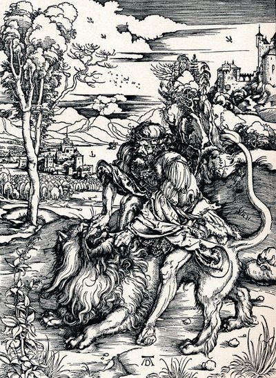 Aslan Parçalayan Samson, 1497 1906 by Albrecht Dürer