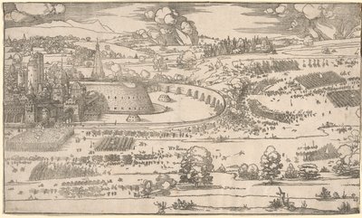 Bir Kale Kuşatması: Sağ Kısım. by Albrecht Dürer