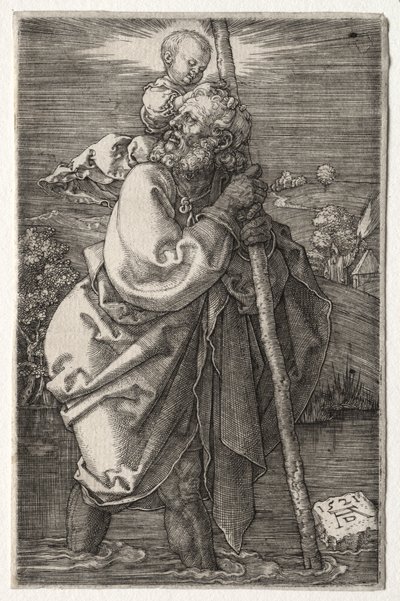 Aziz Christopher, Yüzü Sola Dönüyor by Albrecht Dürer