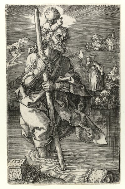 Sağa bakan Aziz Christopher, 1521 by Albrecht Dürer