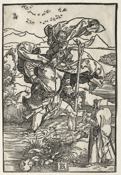 Kuşlarla Aziz Christopher by Albrecht Dürer