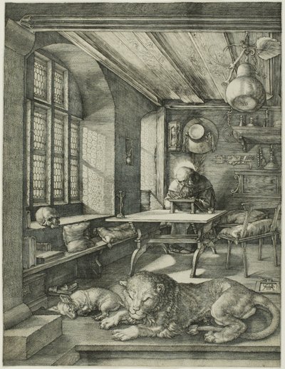 Aziz Jerome Çalışmasında by Albrecht Dürer
