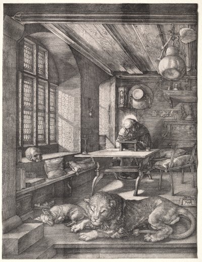 Aziz Jerome Çalışmasında by Albrecht Dürer