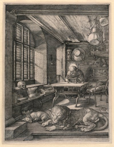 Aziz Jerome Çalışmasında by Albrecht Dürer