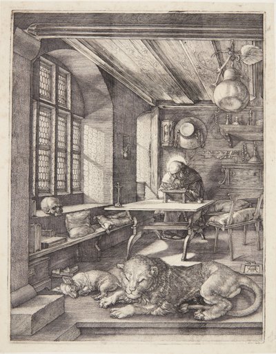 Aziz Jerome Çalışmasında by Albrecht Dürer
