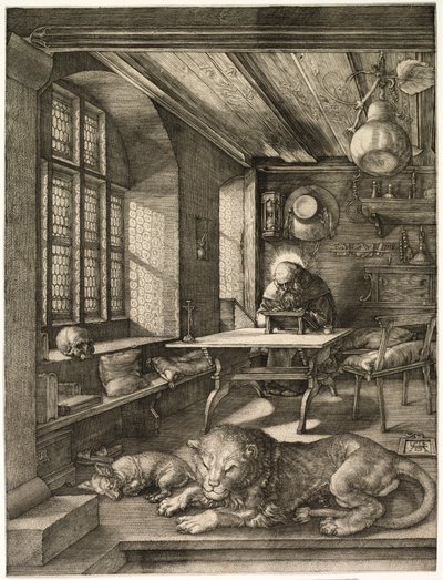 Aziz Jerome Çalışmasında by Albrecht Dürer
