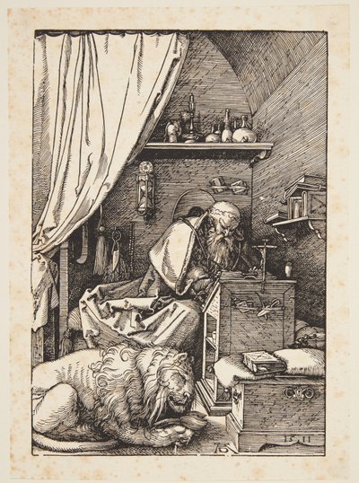 Aziz Jerome hücresinde by Albrecht Dürer